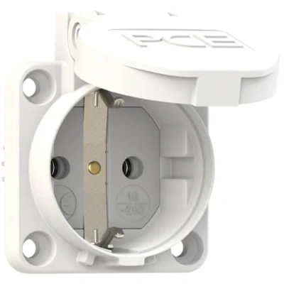 Image de Prise de courant semi encastrée PCE 105 0ww IP44 blanc