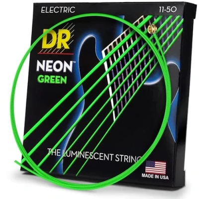 Image de DR Strings NEON 11 50 Jeu de Cordes pour Guitare Electrique Vert