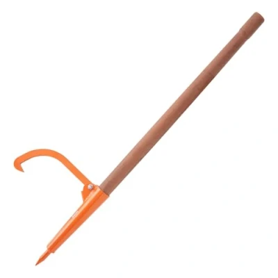 Image de VEVOR Cric à bûches 1180 mm, lève manche en bois de 45,7 cm, tronc d&#039;arbre robuste résistant la rouille, outil d&#039;exploitation forestière, pour rouler, soulever et tourner les