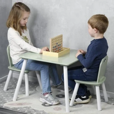 Image de Kesper Table pour Enfant avec Deux chaises, Vert, 55 x 45 cm