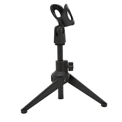 Image de Annadue Trépied de Bureau pour Pied Microphone, Support Micro Réglable, Pliable Portable avec Clip Micro, Microphone Détachable