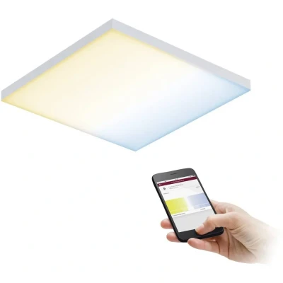 Image de Paulmann 79825 LED Velora carré incl. 1x10,5 watts gradable Éclairage Blanc dépoli Panneau lumineux Métal Luminaire de plafond 2700 K, 10.5 W, Zigbee Tunable White, ▭ 295x295mm