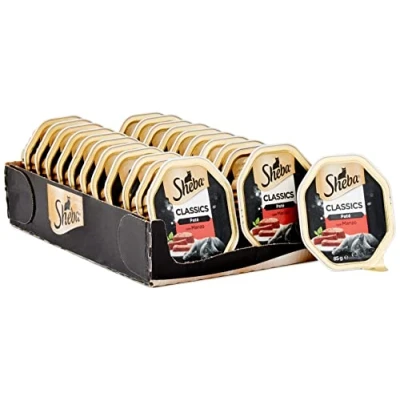 Image de Sheba Paté Classics Nourriture pour Chat avec Boeuf 22 bacs de 85 g Total 1870