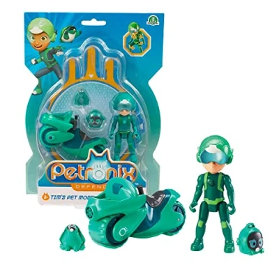 Image de Giochi Preziosi Petronix Defender Tim e Shell E, Mission avec Moto et Sac à Dos Amovible, Jouet, Personnage Action Figure 7 cm, Super héros Transformable pour Enfants partir de 3 Ans