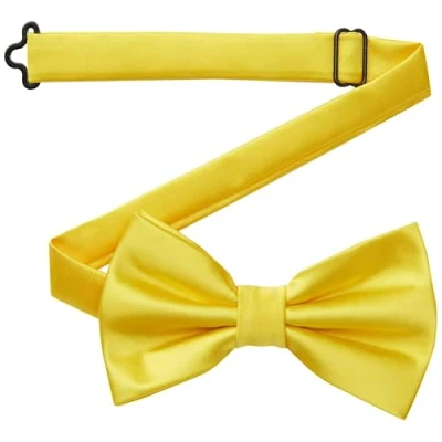 Image de DonDon noeud papillon homme fait main look soie 12 x 6 cm Jaune
