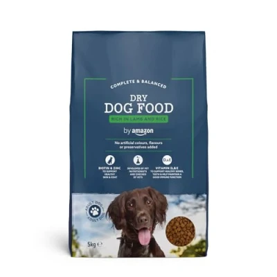 Image de by Amazon Croquettes complètes pour chien adulte riche en agneau et riz, 5kg, lot de 1