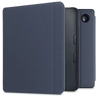 Image de kwmobile Étui Compatible avec Kobo Libra 2 Coque à Rabat magnétique Tablette eReader Similicuir Bleu foncé