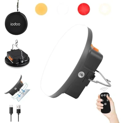 Image de Lampe LED Rechargeable, 12000 mAh Power Bank, Camping USB 2500LM avec télécommande , aimant et port d&#039;écrou 1/4, pour Tente, Camping, Ouragan, Randonnée, Urgence, Panne