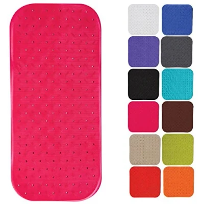 Image de Tapis antidérapant en caoutchouc MSV CLASS 36x97cm Fuschia trou de drainage et ventouses
