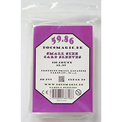 Image de docsmagic.de 100 Small Size Card Sleeves Clear 59 x 86 Standard 62 89 YGO