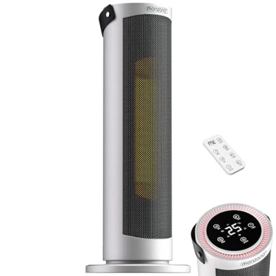 Image de Radiateur soufflant céramique 2000W Blanc 4 Modes 15 35C économique Oscillation 70 minuteur télécommande Chauffage d&#039;appoint