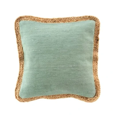 Image de douceur d&#039;intérieur, Coussin Déhoussable (45 x 45 cm) Akina Sauge, Coton &amp; Polyester avec Jute
