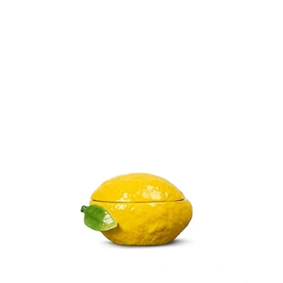 Image de ByOn 5228624410 Lemon Bol avec couvercle en dolomite Jaune 13 x 9 8 cm