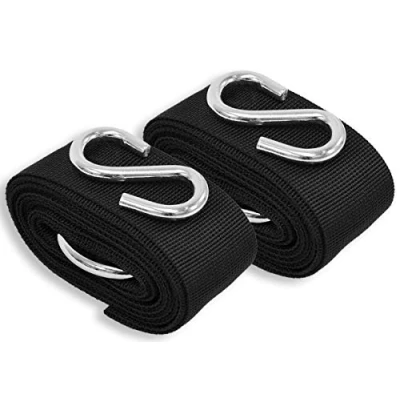 Image de Omnideal AMANKA kit Fixation hamac Arbre Kimba INCL 2 Sangles en Polyester résistants aux UV 3,2m Long 5cm Large et Crochets S Acier Poids supporté 250kg