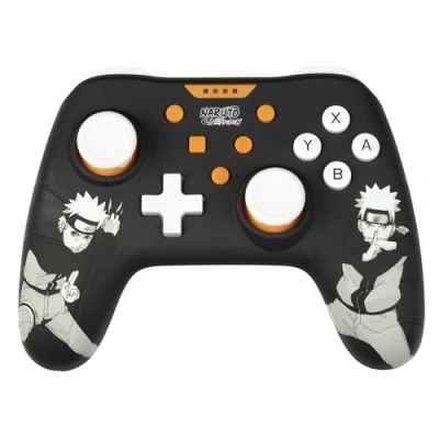 Image de Konix Naruto Shippuden Manette filaire pour Nintendo Switch, Switch OLED et PC Fonction vibration Câble 3 m Motif Noir