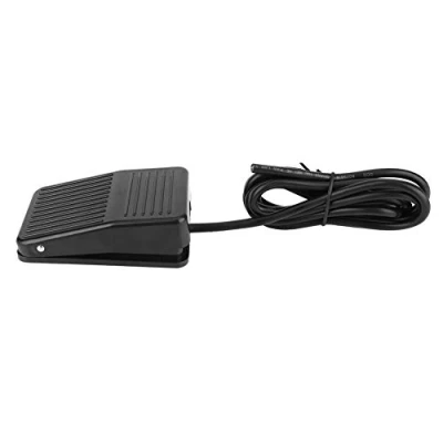 Image de Commutateur de Pédale Antidérapant TFS 01 220V AC 10A, Commande à Pied Momentanée, Contrôleur Électrique Noir avec Câble 2m