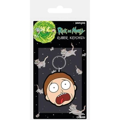 Image de Cartoon Network Pyramid International Rick et Morty Porte clés en Caoutchouc Visage terrifié Multicolore 4 x 6 1,3 cm