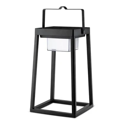 Image de Brendz Yuma Lanterne extérieure solaire LED 3 modes de lumière, alimentée par le soleil, rechargeable via USB C, étanche IP44 pour la décoration du jardin, Lampe table