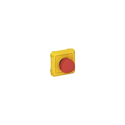 Image de Legrand 069549 Poussoir NO+NF à Déverrouillage par Quart de Tour Étanche Plexo Composable IP55, 3A, 250V, Gris/Jaune