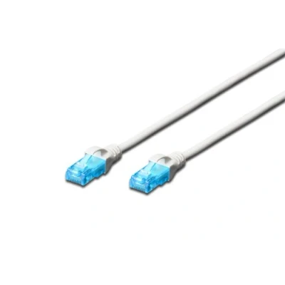 Image de DIGITUS Câble LAN Cat 5e 5m réseau CCA avec RJ45 U/UTP Non blindé Compatible 6 &amp; 5 Blanc