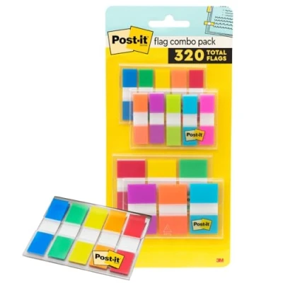 Image de Post it drapeaux 320 Flags Assorted Colors Combo Pack
