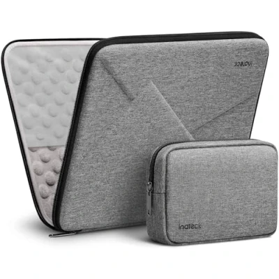 Image de Housse Antichoc Inateck 13 Pouces pour MacBook Air Pro M3/M2/M1, Surface Pro, iPad 12.9 Gris