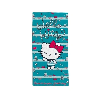 Image de hermet, Serviette de Plage Hello Kitty 70 x 140 cm, ou Piscine, 100% Coton Doux, Pratique et léger