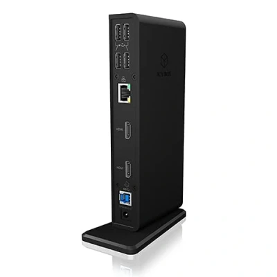 Image de ICY BOX Station d&#039;accueil USB C (11 en 1) avec 2x HDMI, Docking pour Ordinateur Portable (Gigabit Ethernet, 6 Ports 3.0), DisplayLink, IB DK2251AC