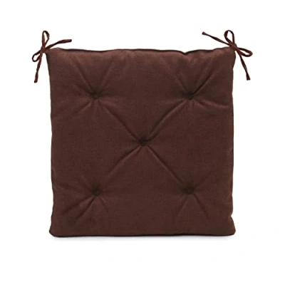 Image de Gözze Coussin d&#039;Assise avec Sangles de fixation, chaise, Piqué, Darco, 40 x 4 cm Chocolat