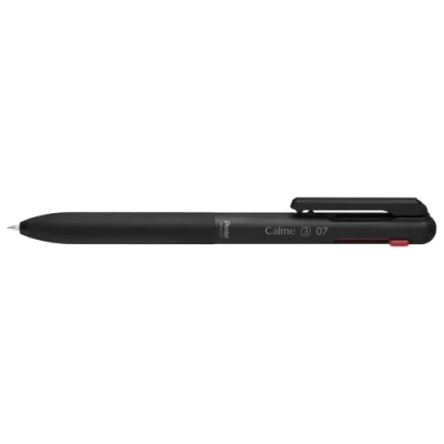 Image de Pentel BXA107A A Calme Lot de 10 stylos à bille rechargeables avec zone préhension aspect cuir Épaisseur trait 0,35 mm Noir