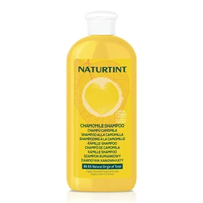 Image de Naturtint Shampooing à la Camomille. Vegan Éclaircissant et Reflets Dorés 98,9% d&#039;Ingrédients Naturels. Ecocert Camomille Citron, 330 ml
