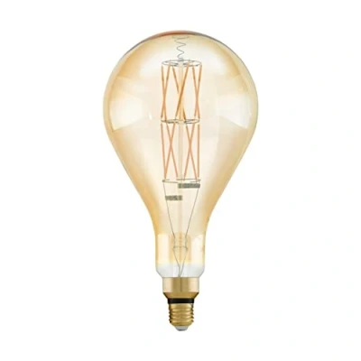 Image de EGLO Lampe LED E27 dimmable très grande taille, ampoule ambrée Big Size, éclairage rétro forme goutte, 8 watts (correspond à 60 watts), 806 lumens, blanc chaud, 2100 Kelvin, PS160, Ø 16 cm