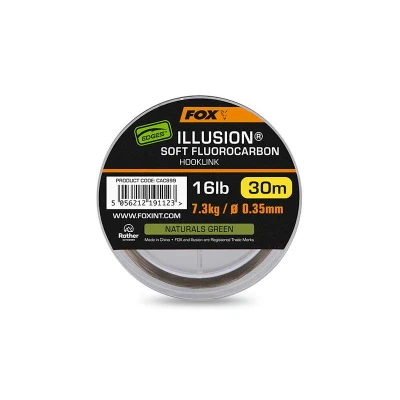 Image de Fox Edges Illusion Soft Fluorocarbon Hooklink Naturals Green 0.35mm (7.3kg) 30m Matériel bas de ligne carpe