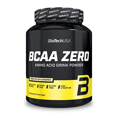 Image de BioTechUSA BCAA Zero Acides aminés essentiels en poudre 6g avec L Leucine instantanée Vegan sans sucre, lactose, gluten, 700 g, Thé glacé à la pêche