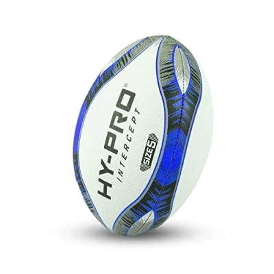 Image de Hy Pro Intercept Ballon de Rugby Taille 5 en Caoutchouc qualité supérieure avec Surface à Picots d&#039;entraînement Durable pour Clubs et Jeux Loisirs