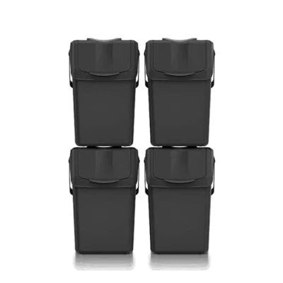 Image de Ensemble de poubelles tri Keden SORTI BOX 4x25l noir recyclage