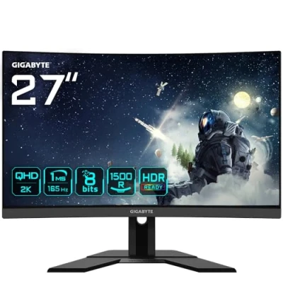 Image de Gigabyte G27QC A 27 Inch Curved VA 1500R FHD (2560 x 1440) 165 Hz Adaptive Sync Gaming Monitor