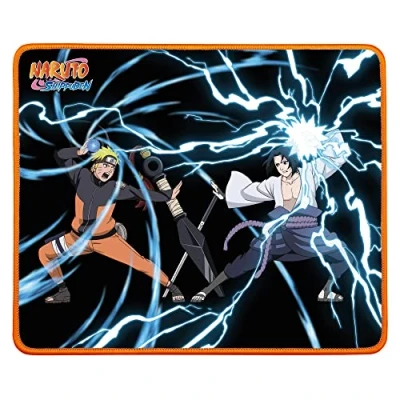 Image de Konix Naruto Shippuden Tapis de Souris Gaming 32 x 27 cm Base antidérapante Motif Combat et Sasuke