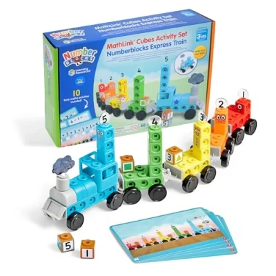 Image de Learning Resources Ensemble MathLink Train Express, Jouets du Dessin animé, Jeux de Maths et nombres, Cubes Numberblock, 10 activités mathématiques, dès 3 Ans, HM96094 UK, Multi