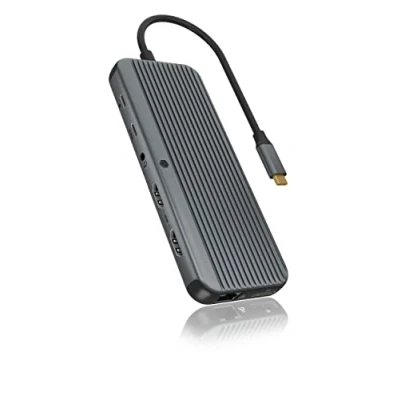Image de ICY BOX STATION D&#039;ACCUEIL USB C (11 EN 1) POUR 2 ÉCRANS (2X HDMI 1X