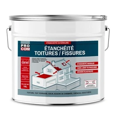 Image de Peinture, résine d&#039;étanchéité toiture, réparation tuiles, fissures, anti fuites, décore, protège, plusieurs coloris PROCOM 10 litres