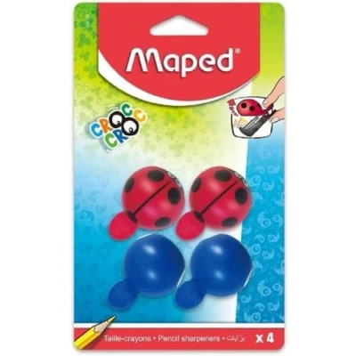 Image de Maped Lot de 4 Taille Crayons Croc Easy Coccinelle et Baleine Réservoir 1 Trou Pour Standards Facile à Ouvrir enfants dès ans