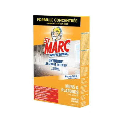 Image de ST MARC PROFESSIONNEL Oxydrine lessivage intensif Rinçage facile Murs &amp; plafonds Dissolution instantanée 1KG Fabrication française