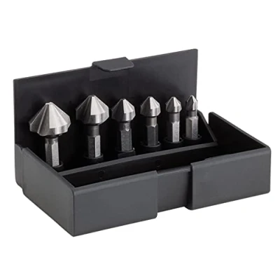 Image de Coffret de fraises à ébavurer VOLKEL 7Pcs Queue hexagonale 1/4&#039;&#039; Dimensions 6,3 20,5 mm
