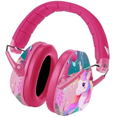 Image de Vanderfields Casque Anti Bruit Enfant Réglable Pliable et Confortable Protection Auditive 27dB SNR pour Kids, Garcon Fille Âge 3 16 Years, TDAH, de l&#039;aéroport, Feux d’Artifice
