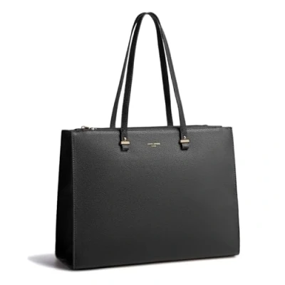 Image de David Jones Sac à Main Cabas Fourre Tout Femme Grande Taille XL Porté Epaule Cours Lycée Travail Business Format A4 Simili Cuir Shopper Anse Longue Sacoche Ordinateur Noir 2