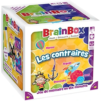 Image de BRAINBOX : Les Contraires Jeu de Mémoire et Observation pour Enfants dès 4 ans Société Educatif Apprendre en s&#039;Amusant 1 Joueur &amp;+ 10 Min Version Française