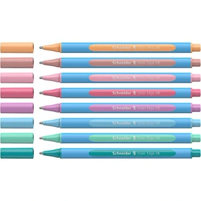 Image de Schneider Slider Edge Pastell XB Stylo à bille (Stylos triangulaires avec largeur de trait XB) 8 pièces assorties