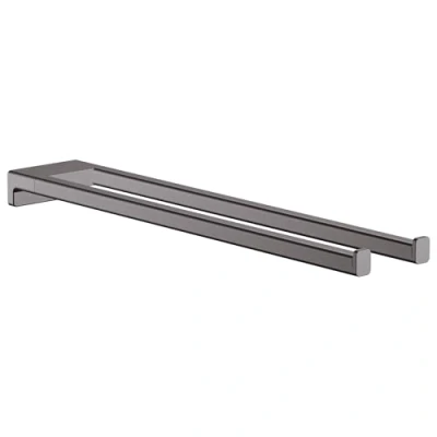 Image de hansgrohe AddStoris Porte serviettes double branche 450 mm, noir chromé brossé, 41770340
