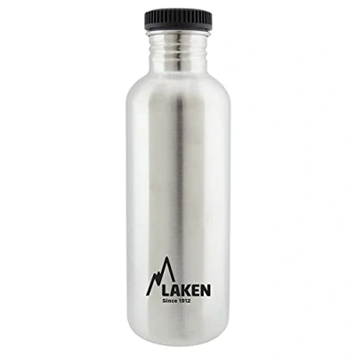 Image de LAKEN Bot. ac. inox Basic 1000ml Negro tapón rosca plástico